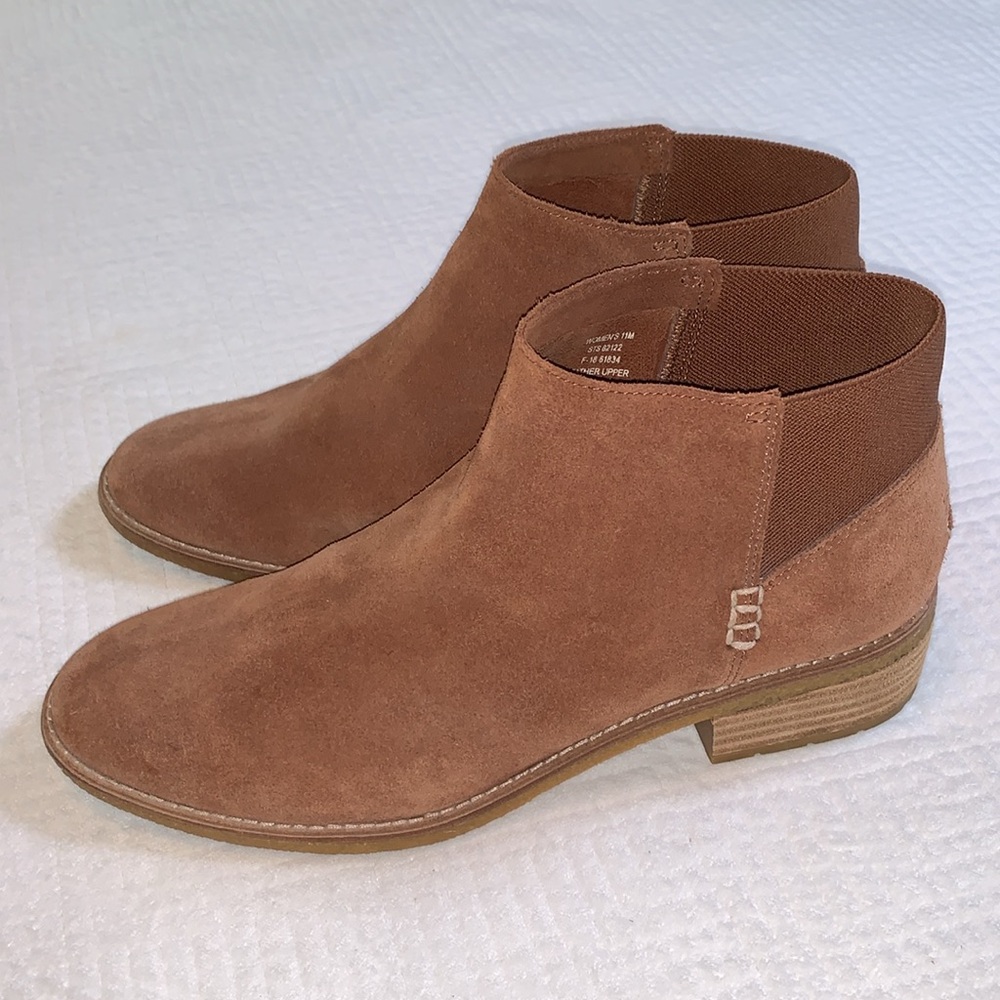 Sperry Maya Lani Ankle Chelsea Boot, Cognac Tan Suede Leather, Women’s Size 11